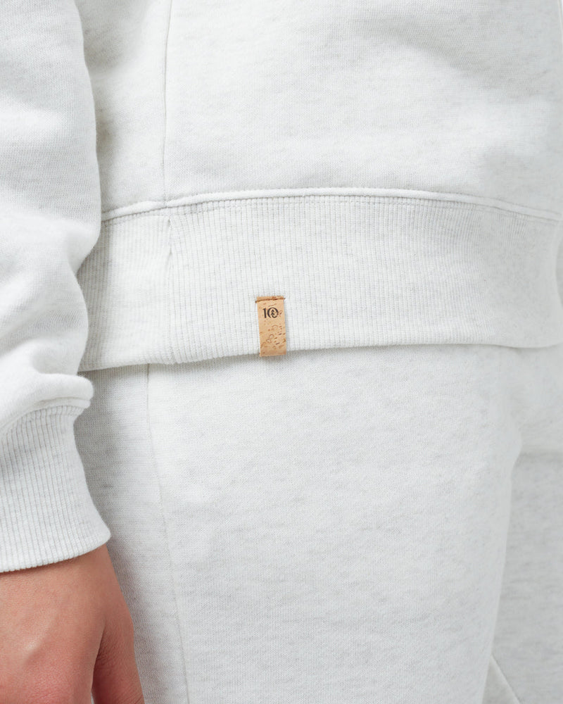 White Women's Fleece Long Sleeve Sweatshirt