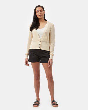 White Women's Organic Button-Up Cardigan