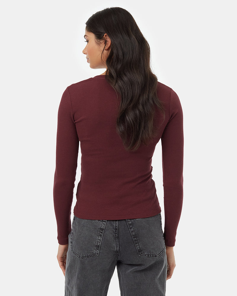 Engineered Rib Placket Womens Rib Snap Placket Henley | Organic Cotton