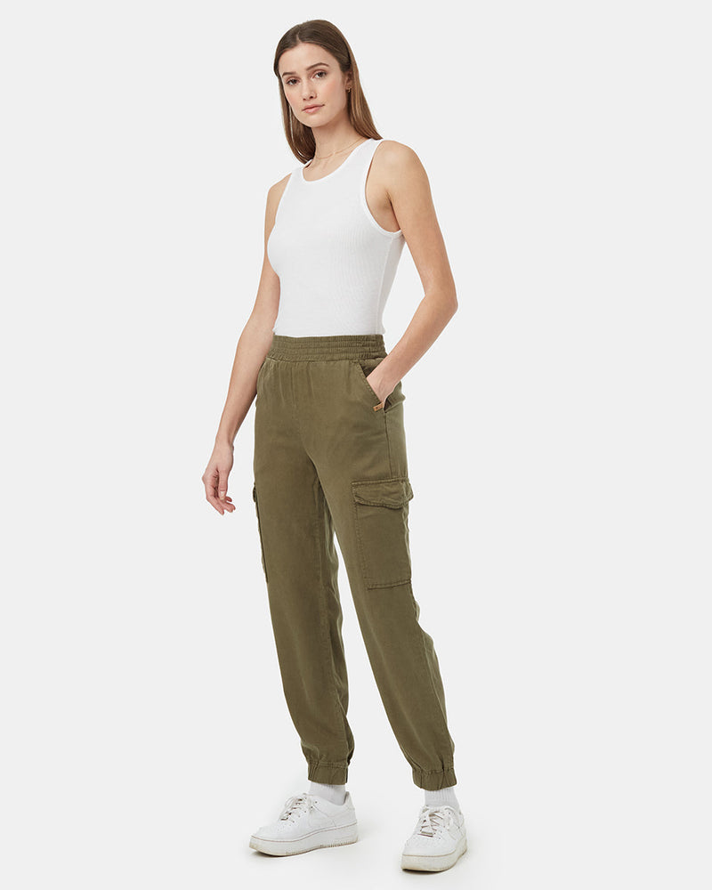 Womens_Green_Tencel_Joggers