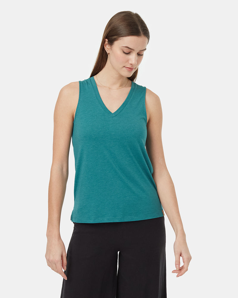 Teal V-Neck Top