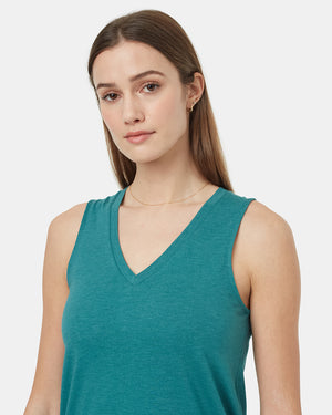 Teal V-Neck Top