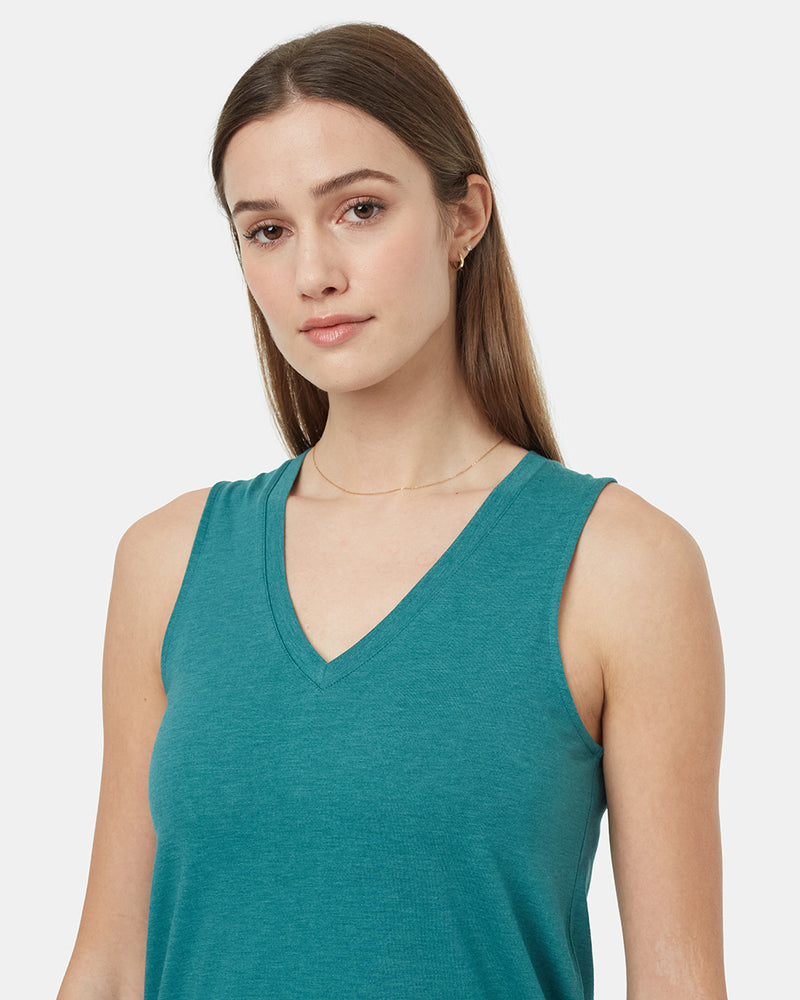 Teal V-Neck Top