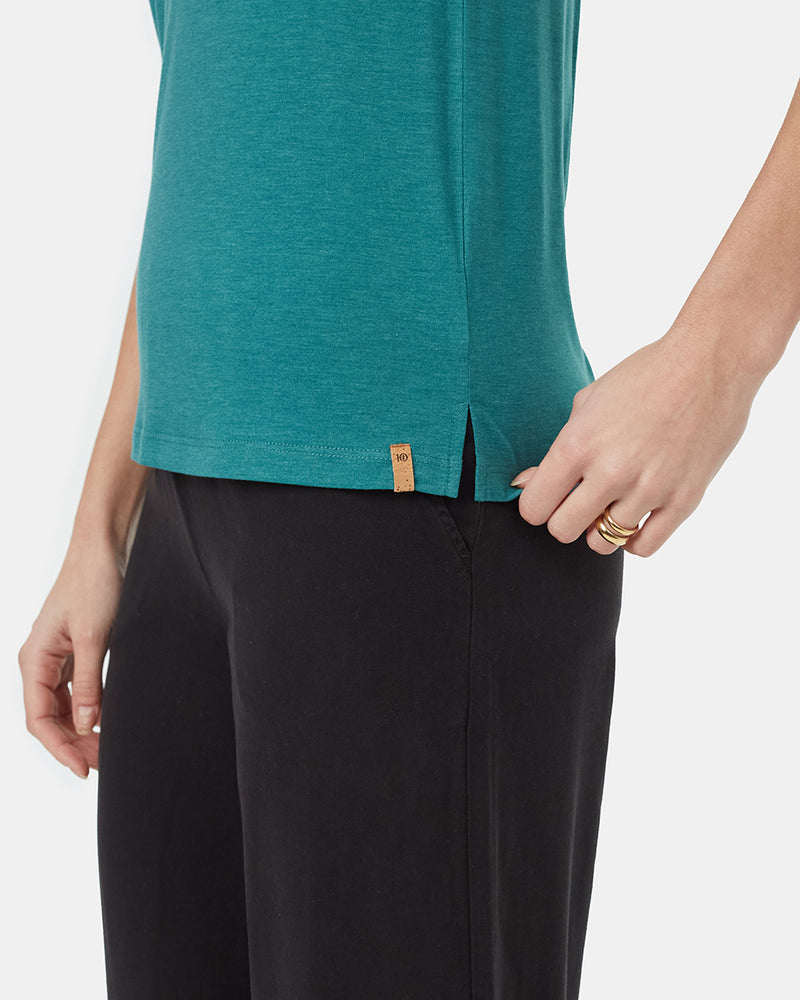 Teal V-Neck Top
