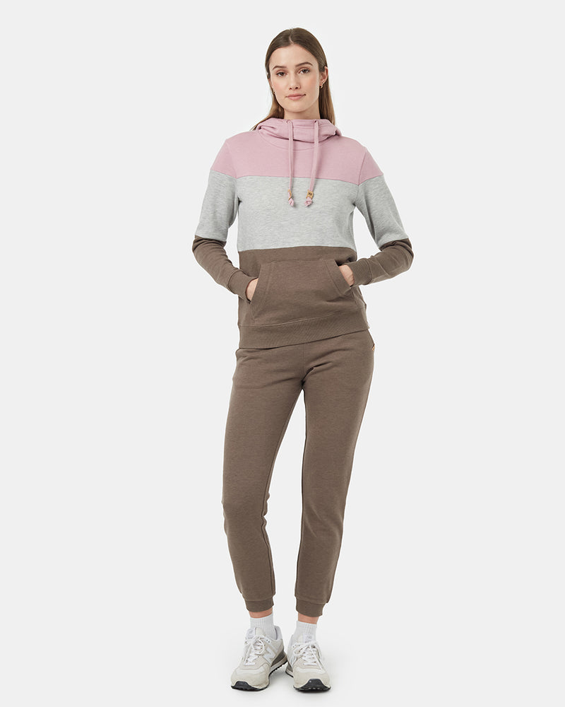 Pink Grey Brown Pullover Hoodie