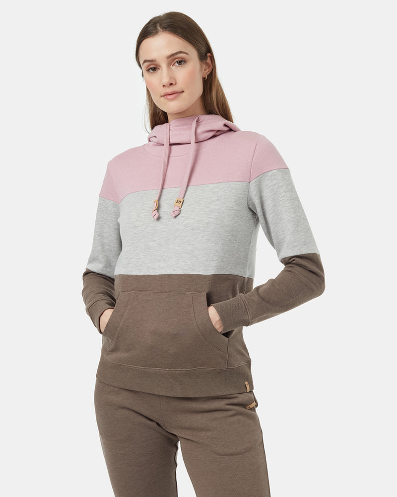 Pink Grey Brown Pullover Hoodie