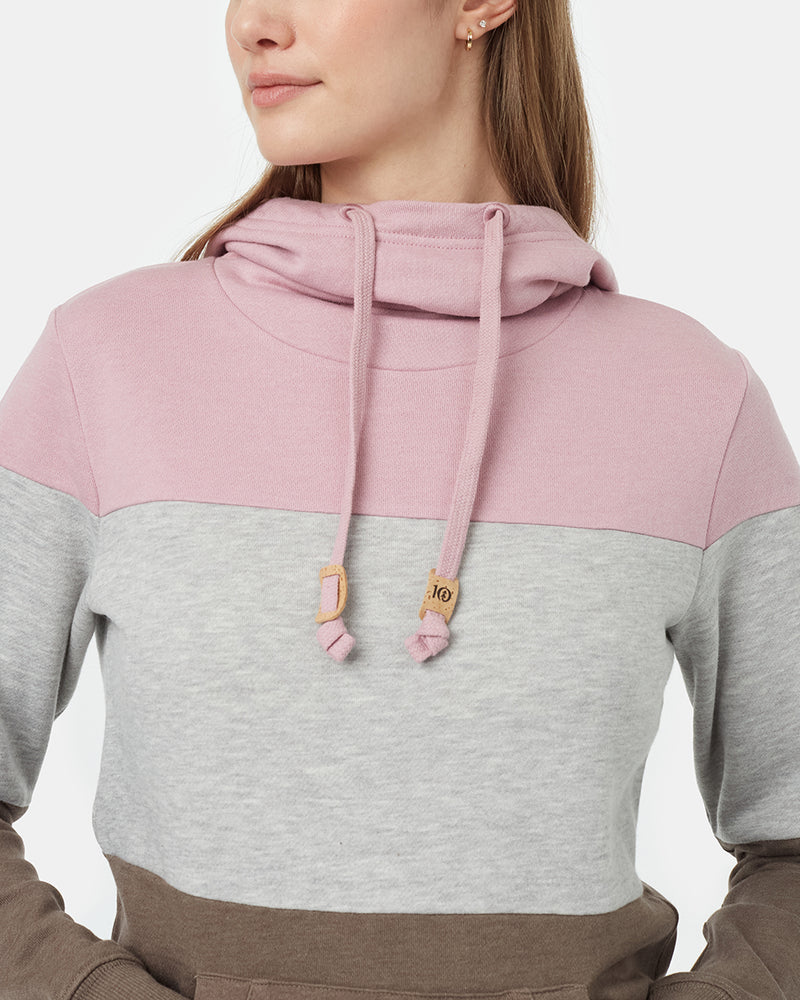 Pink Grey Brown Pullover Hoodie