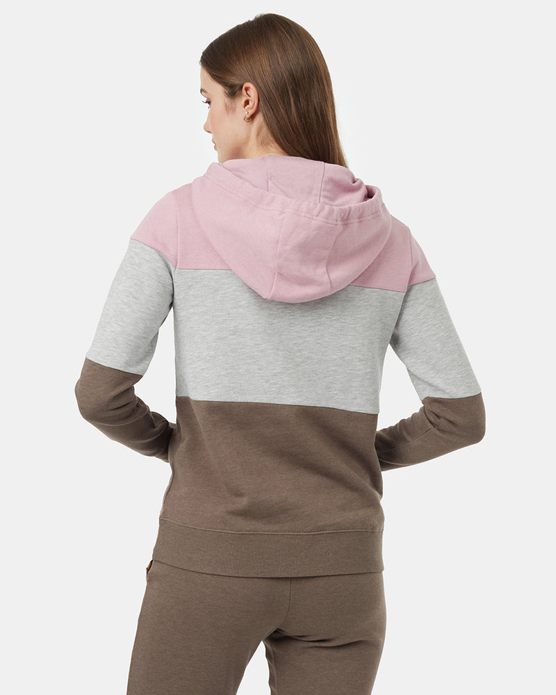 Pink Grey Brown Pullover Hoodie