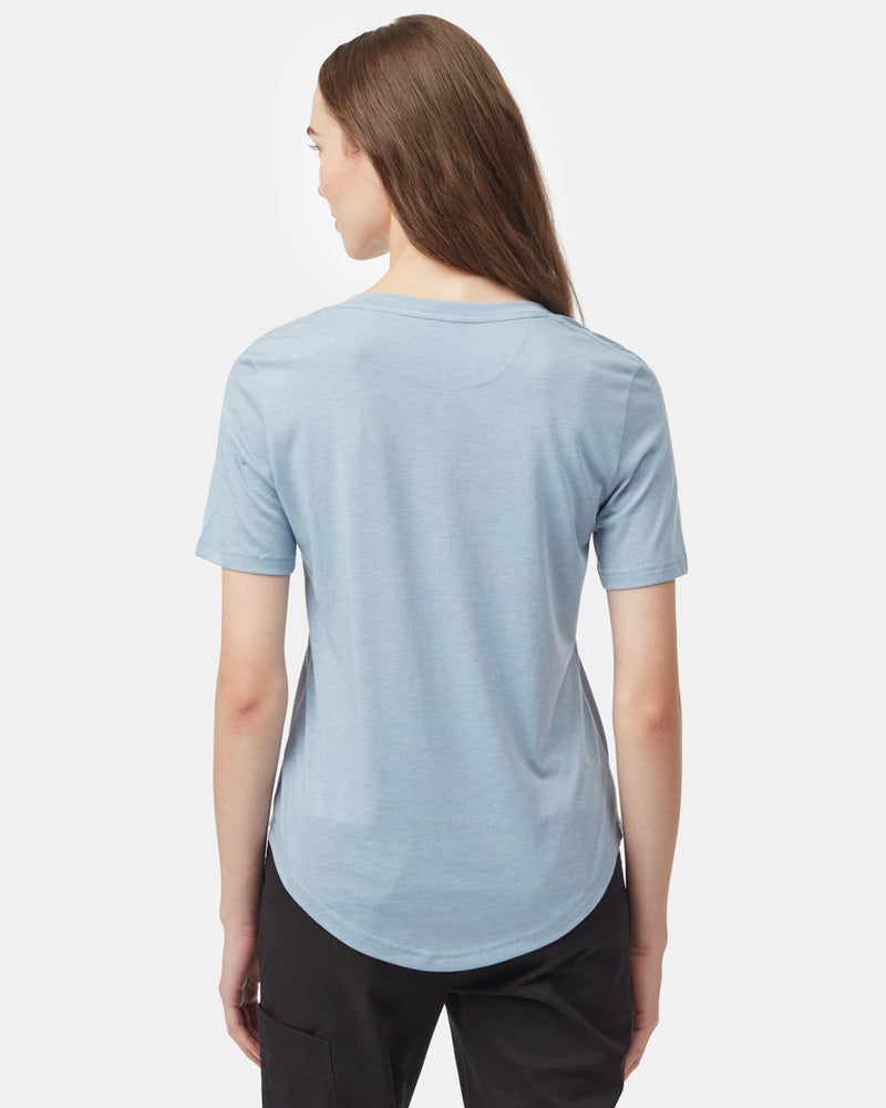 Womens V-Neck Short Sleeve T-Shirt_blue