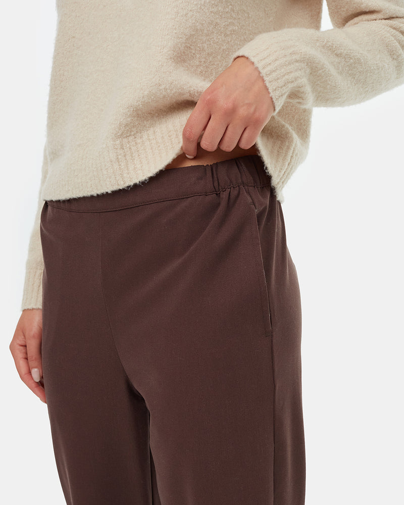 Brown Women's Eco-Friendly High-Rise Pants