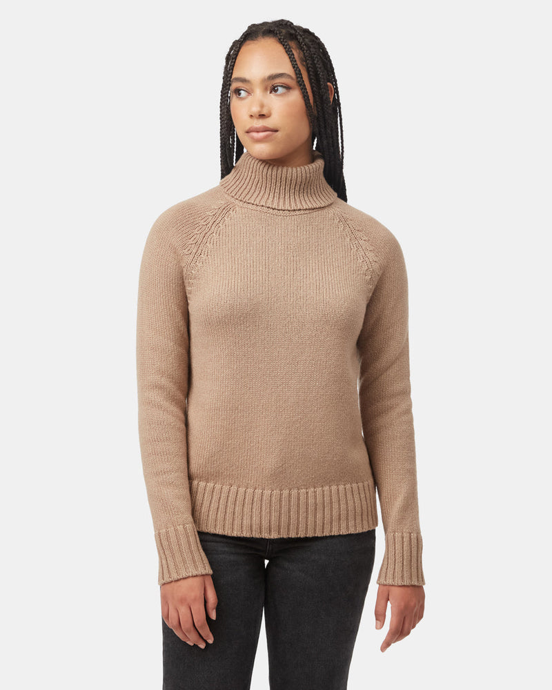 Women's Ribbed Wool Turtleneck