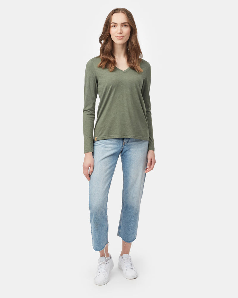 Women's Recycled V-Neck Long Sleeve Top