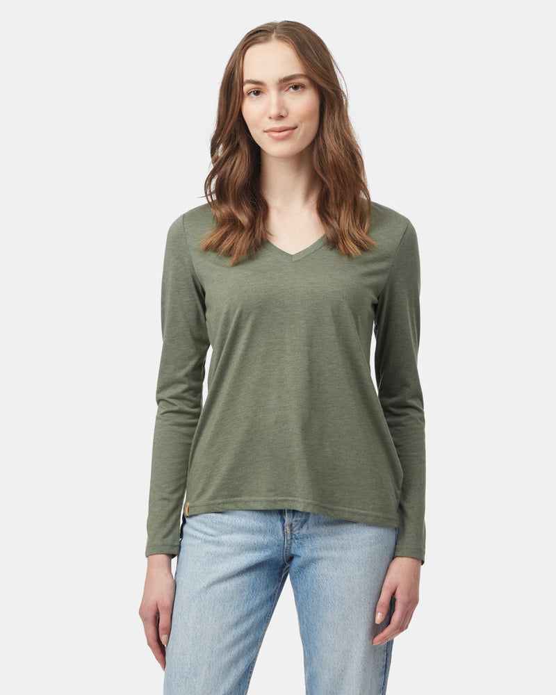 Women's Recycled V-Neck Long Sleeve Top