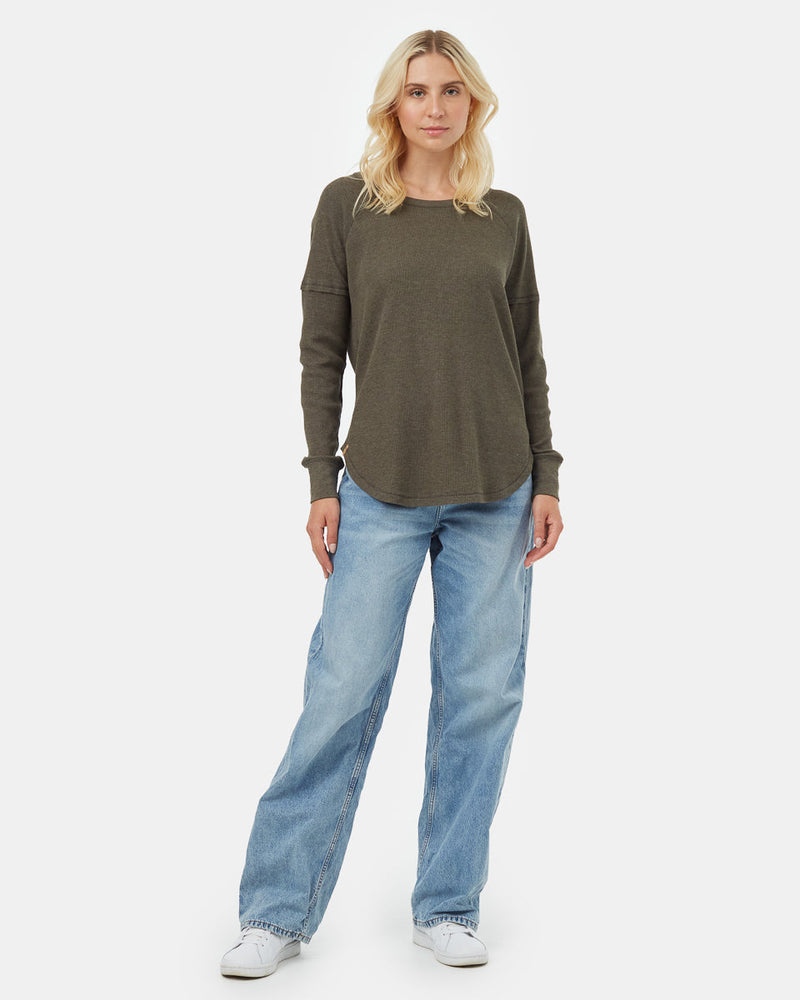 Women's Waffle Knit Longsleeve Top