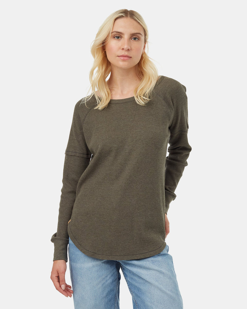 Women's Waffle Knit Longsleeve Top