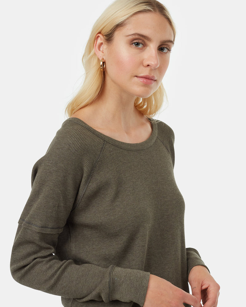 Women's Waffle Knit Longsleeve Top