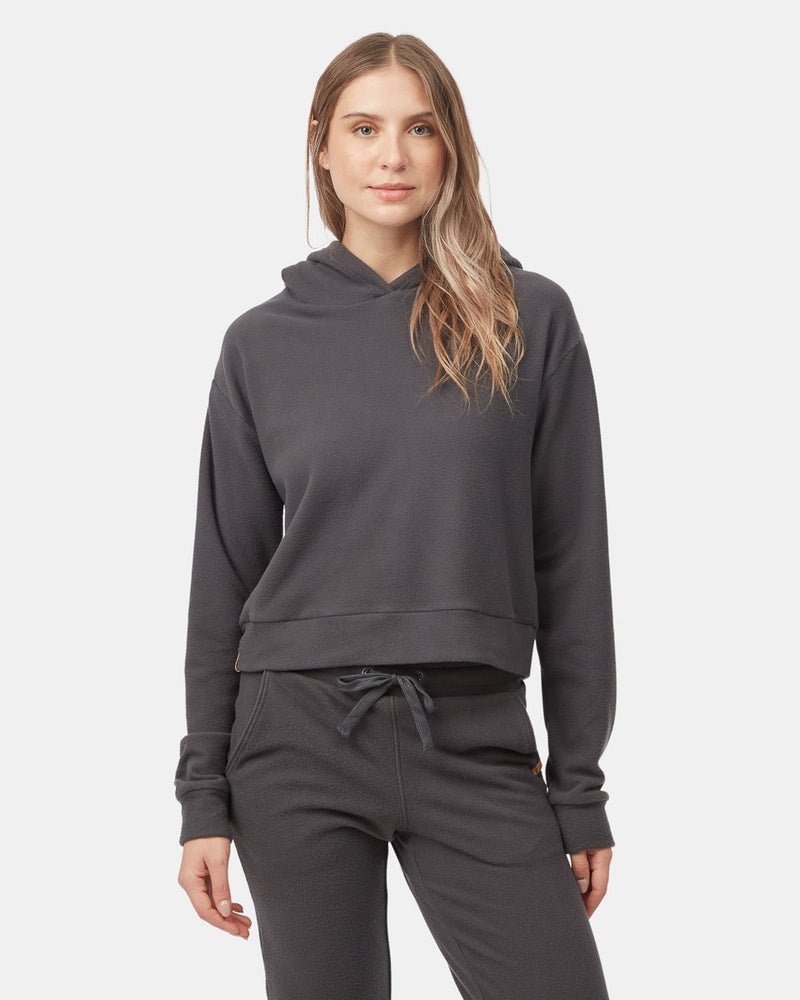 Women's Recycled Polyester Cropped Hooded Pullover