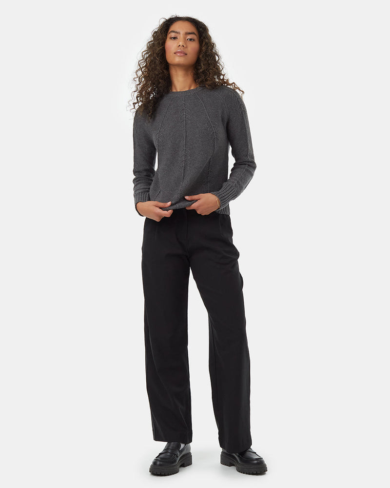 Women's Knit Wool Ribbed Jumper