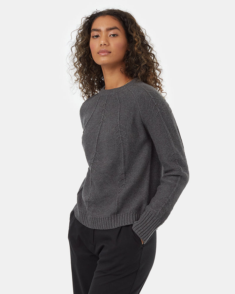 Women's Knit Wool Ribbed Jumper