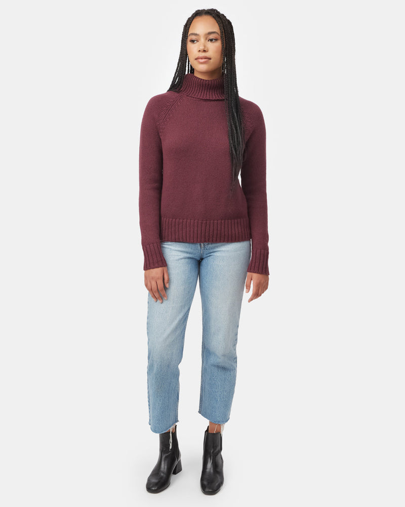Women's Ribbed Wool Turtleneck