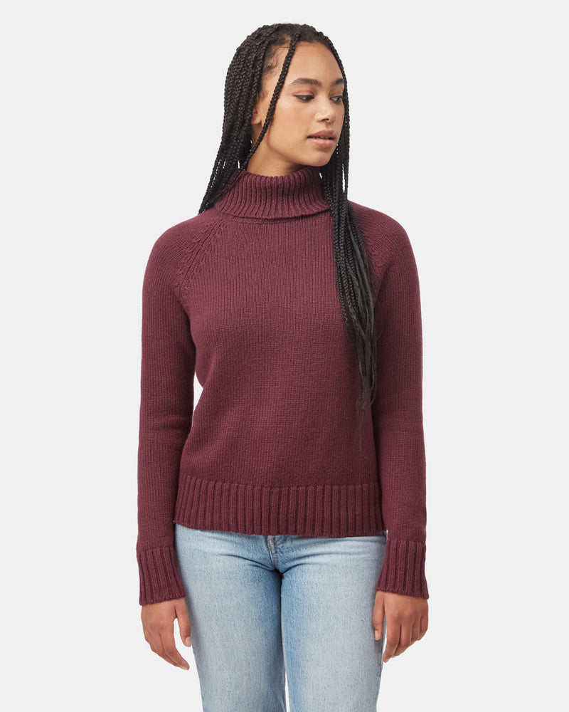 Women's Ribbed Wool Turtleneck